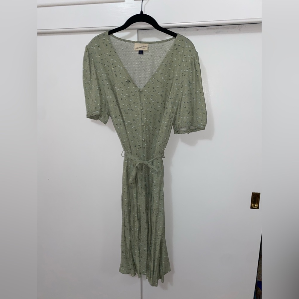Green floral dress